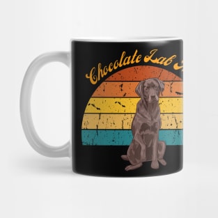 Retro Chocolate Lab Mom Mug